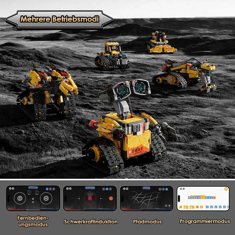 ZWOOS Technik Roboter Kinder Bauspielzeug,5-in 1 Programmierbarer Roboter Bausatz mit App & Fernsteu