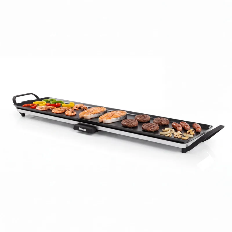 Tristar Tischgrill slim XL - Grosse Backfläche von 90 x 23 cm - Einstellbarer Thermostat - Antihaftb