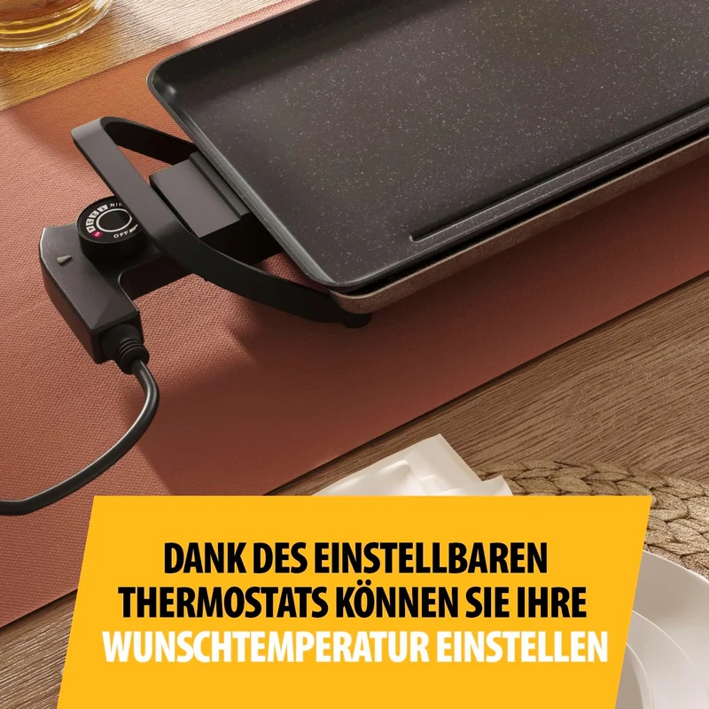 Tristar Tischgrill slim XL - Grosse Backfläche von 90 x 23 cm - Einstellbarer Thermostat - Antihaftb