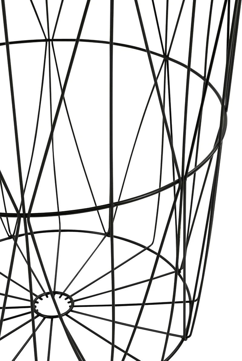 greemotion Drahtkorb-Tisch mit Tablett, Stahl, Ø ca. 40 cm, Höhe ca. 46 cm, Schwarz Ø ca. 40 cm Schw