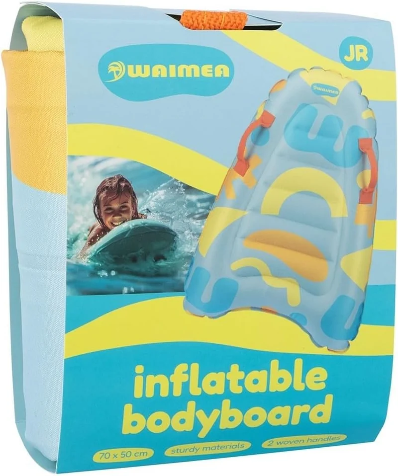 Waimea Aufblasbares Bodyboard mit Griffen - Hellblau/Gelb/Orange - 70 cm Länge