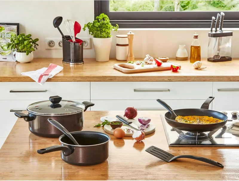 Tefal Easy Cook & Clean Pfannenset 24/28 cm, Antihaftbeschichtung, Bratpfannen, Thermo-Signal bei id