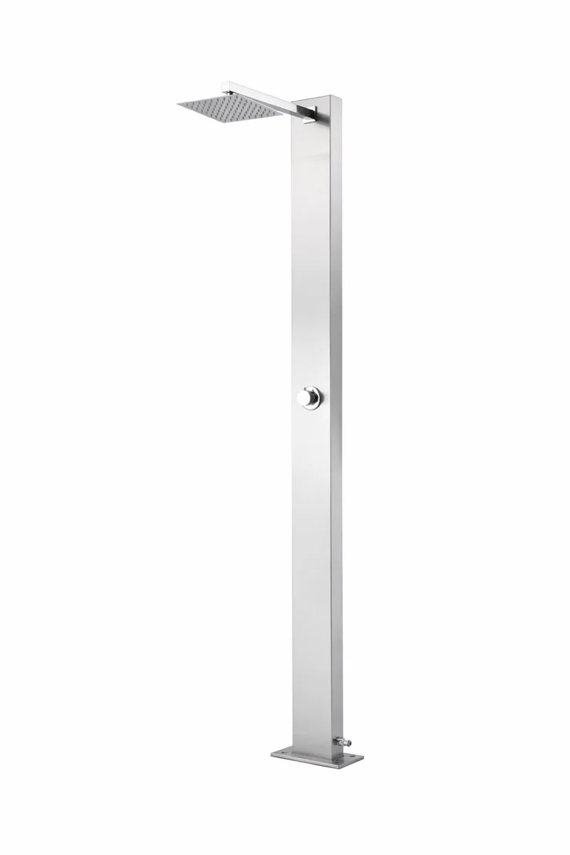 Edelstahl Gartendusche Concept Motion 210 cm Outdoor Dusche mit Regenduschkopf 20x20 cm Pooldusche m