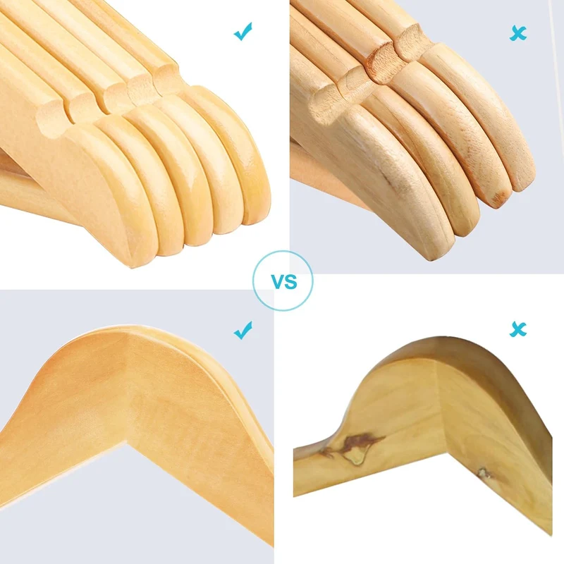 SONGMICS Kinderkleiderbügel, 20er Set Kleiderbügel Kinder, 35 cm Lange Bügel aus Holz, Massivholz, m