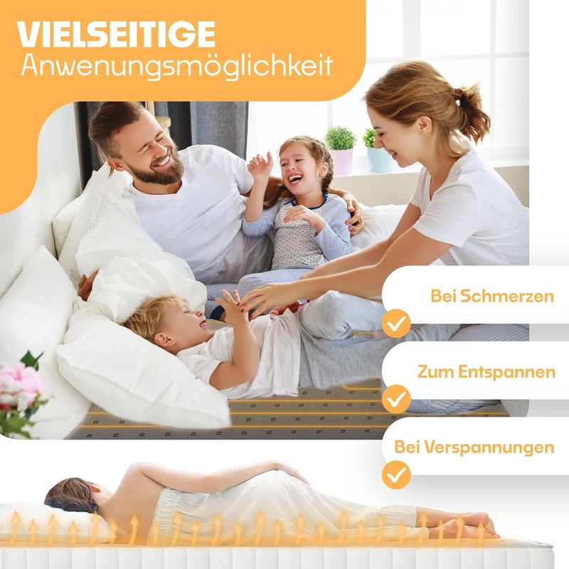 KESSER® Doppel-Wärmeunterbett 160x140cm mit Abschaltautomatik 2 Temperaturzonen Fernbedienung | Heiz