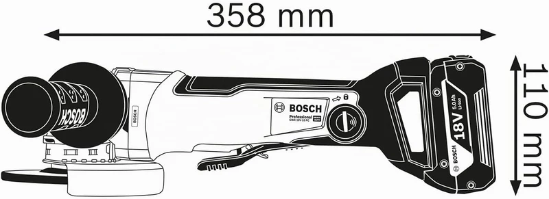 Bosch Professional 18V System Akku Winkelschleifer GWX 18V-10 PC (mit X-LOCK, Leerlaufdrehzahl: 4.50