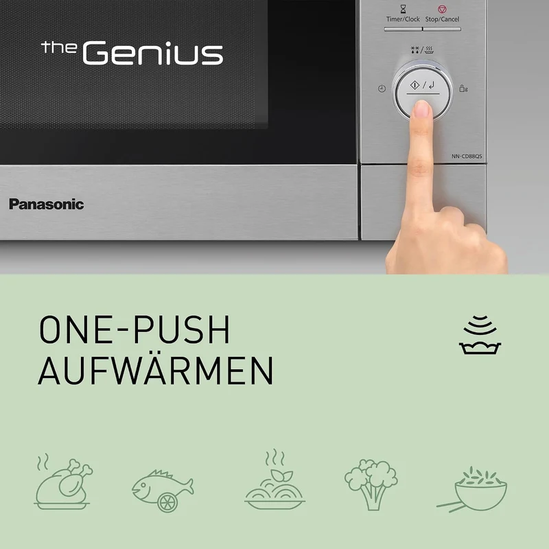Panasonic NN-CD88QSEPG 34L Air Fryer Kombi-Mikrowelle mit Quarzgrill, 1000 W, automatisches Auftauen