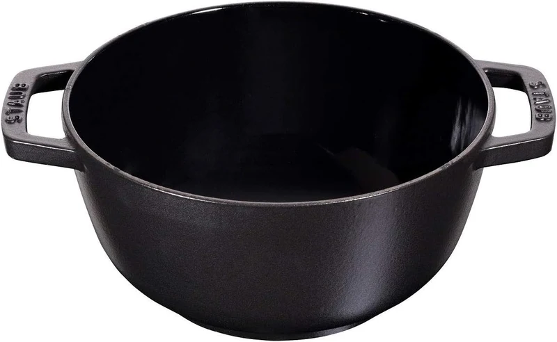 STAUB Fondue Set mit 6 Gabeln, Geeignet für Käse- Schoko- und Fleisch-Fondue, Gusseisen, 18 cm, Schw