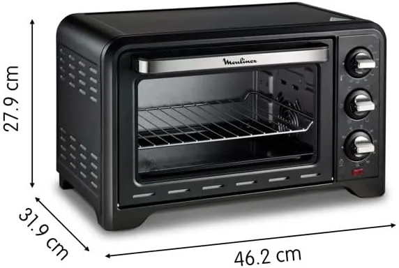 Moulinex Optimo OX444810, Edelstahl, 19 liters, Schwarz Horno 19, Horno 19 litros
