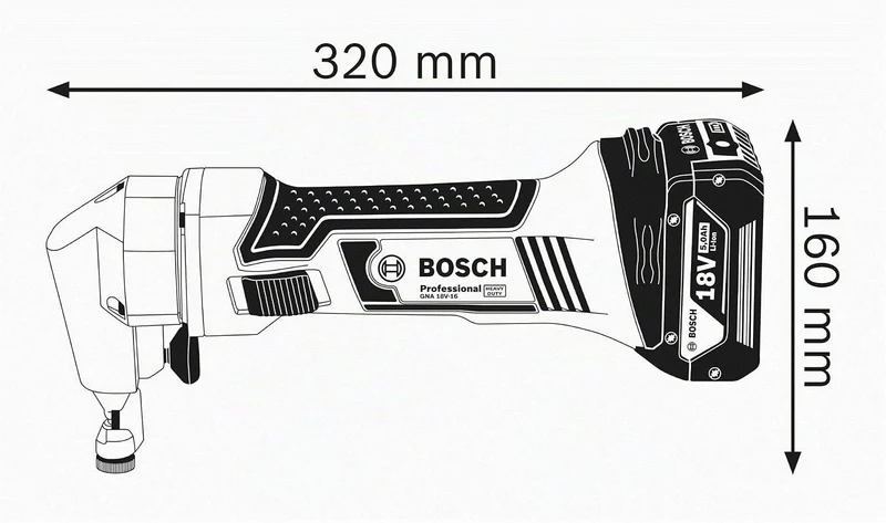 Bosch Professional 18V System Akku Nibbler GNA 18V-16 (ohne Akkus und Ladegerät, im Karton)
