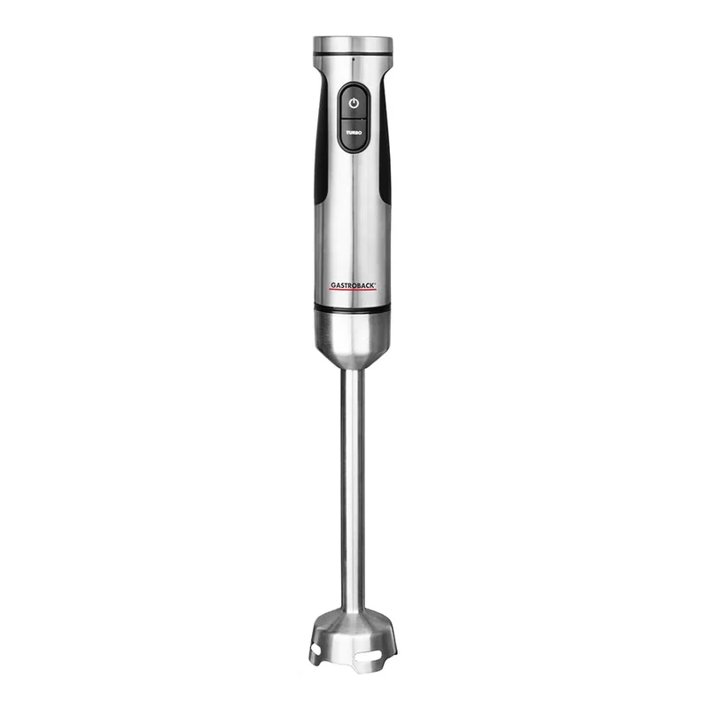 GASTROBACK Edelstahl Stabmixer 1500 Watt - Pürierstab mit 2 Mixaufsätzen, Stampfer, Schneebesen, Rüh