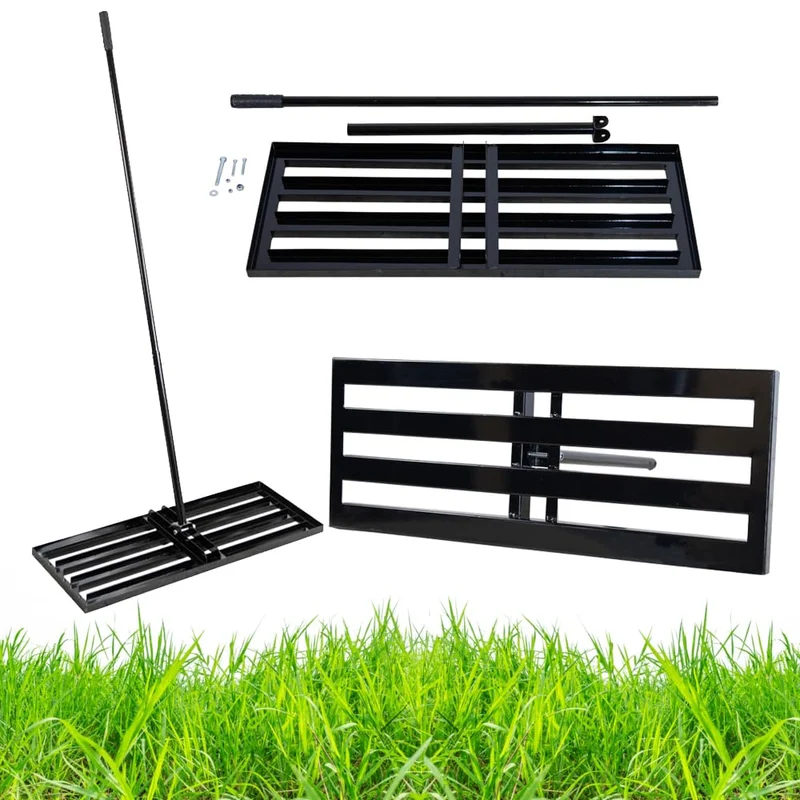 Rasen Nivellierer 80 x 30 cm – Nivellier Rechen pulverbeschichtet, Lawn Leveling Rake, Rasen Planier