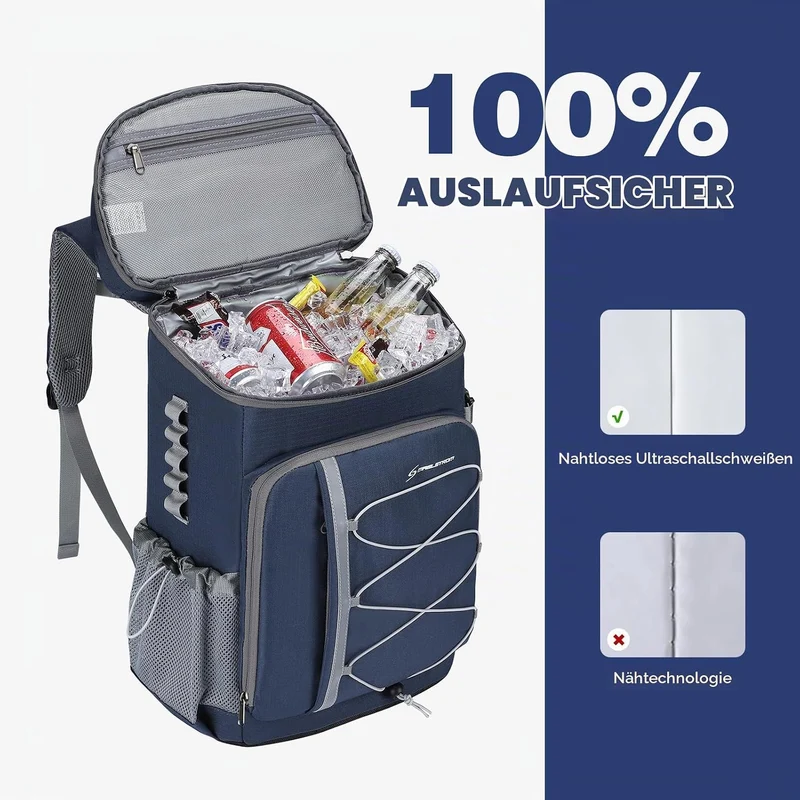 Maelstrom Kühlrucksack 35/50 Dosen, Isolierter Cooler Rucksack Auslaufsicher, Grosse Kühltasche Ruck