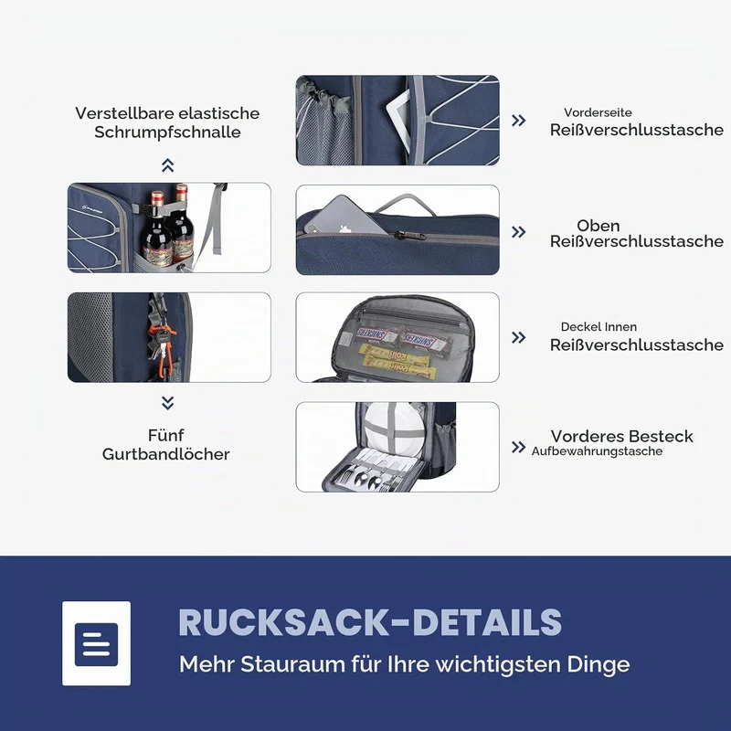 Maelstrom Kühlrucksack 35/50 Dosen, Isolierter Cooler Rucksack Auslaufsicher, Grosse Kühltasche Ruck