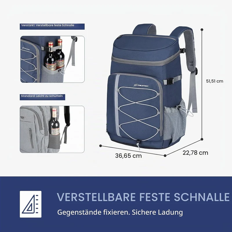 Maelstrom Kühlrucksack 35/50 Dosen, Isolierter Cooler Rucksack Auslaufsicher, Grosse Kühltasche Ruck
