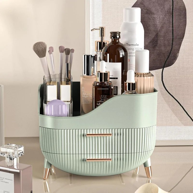 Makeup-Organizer mit Schubladen, Grosse Kosmetik-Aufbewahrung für Schminktisch, Kosmetik-Vitrine mit