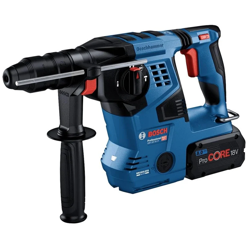 Bosch Professional 18V System Akku Bohrhammer GBH 18V-28 CF (inkl. Zusatzhandgriff, Fetttube, Schnel