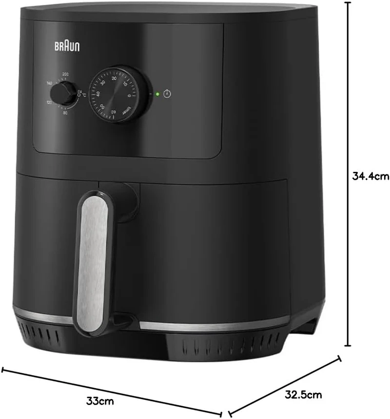Braun Heissluftfritteuse MultiFry 3 HF3000, 4,3L, Airfryer, 80-200°, RealAir Technologie, Timer, 12