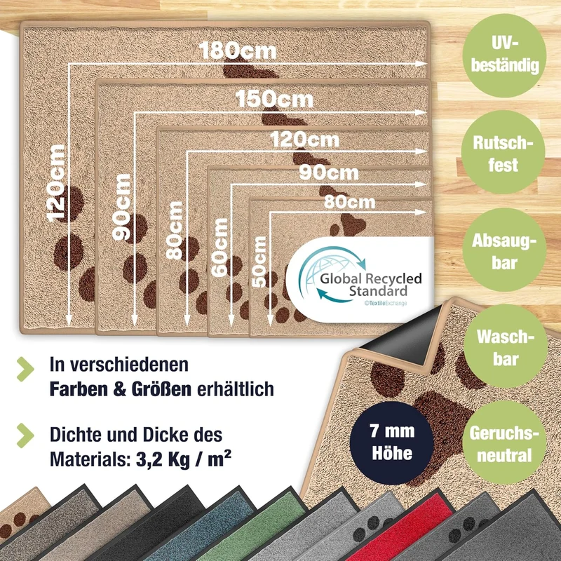 KESSER Schmutzfangmatte, Profi Fussmatte in vielen Grössen, Türmatte, Teppich, Fussabtreter & Fussab