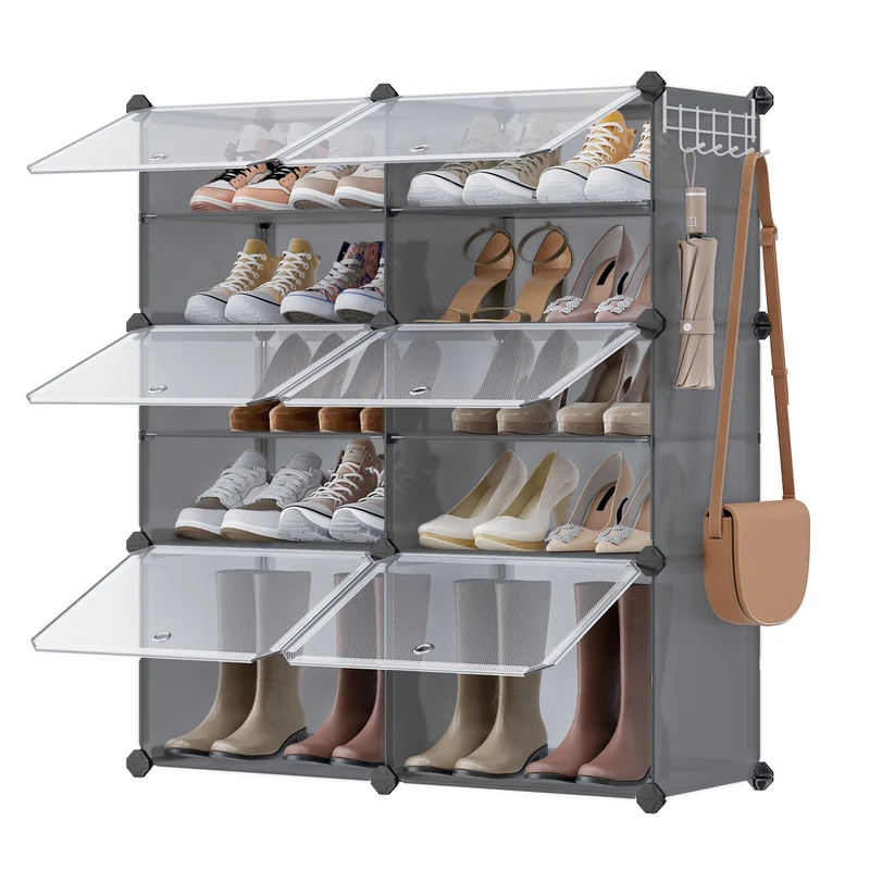 SONGMICS Schuhregal, Schuhschrank, für Garderobe und Eingangsbereich, anpassbar, 10 Fächer, für bis