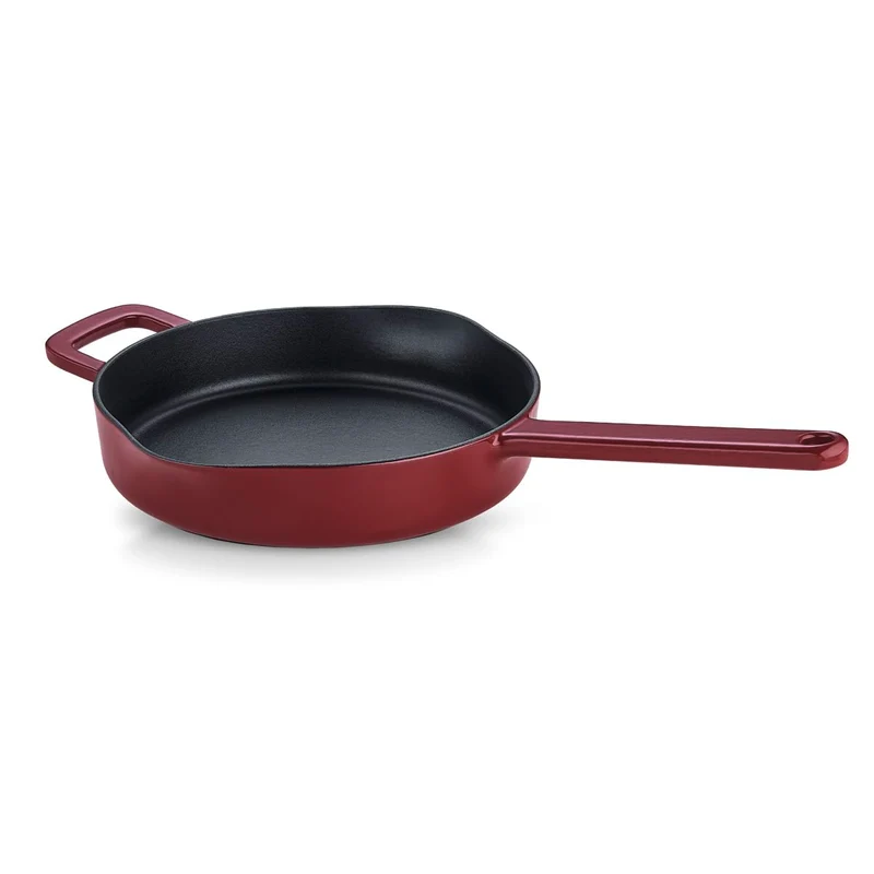 Fissler Moments Collection/Emaillierte Gusseisen-Pfanne (Ø 26 cm) antihaftend, hoher Rand, mit Ausgi