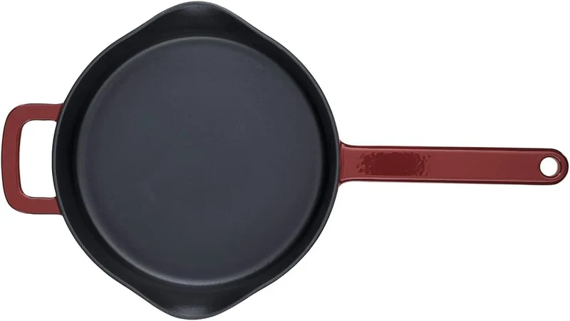 Fissler Moments Collection/Emaillierte Gusseisen-Pfanne (Ø 26 cm) antihaftend, hoher Rand, mit Ausgi