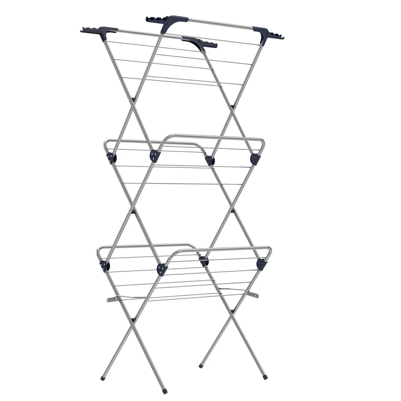 ‎SONGMICS Wäscheständer, Standtrockner klappbar, kompakt, platzsparend, Stahlrahmen, 42 x 62,5 x 150