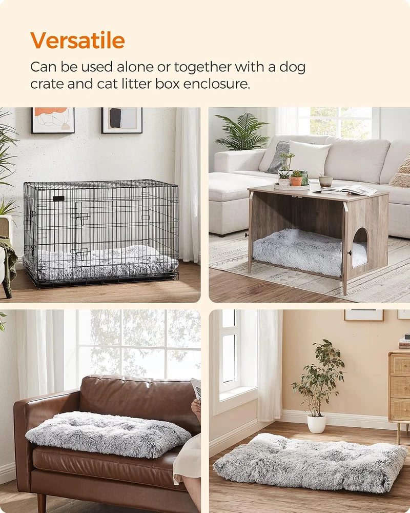 Feandrea Hundebett, Hundekissen, Langer Plüsch, 122 x 74 cm, waschbar L 122 x B 74 x H 10 cm Ombré-G