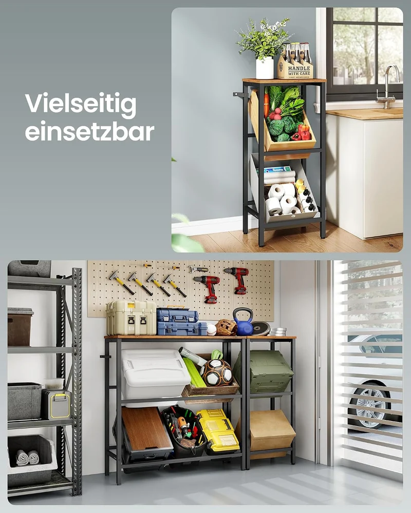 SONGMICS Getränkekistenregal, Aufbewahrungsregal, Jede Ebene bis 150 kg belastbar, Getränkeregal, Kü
