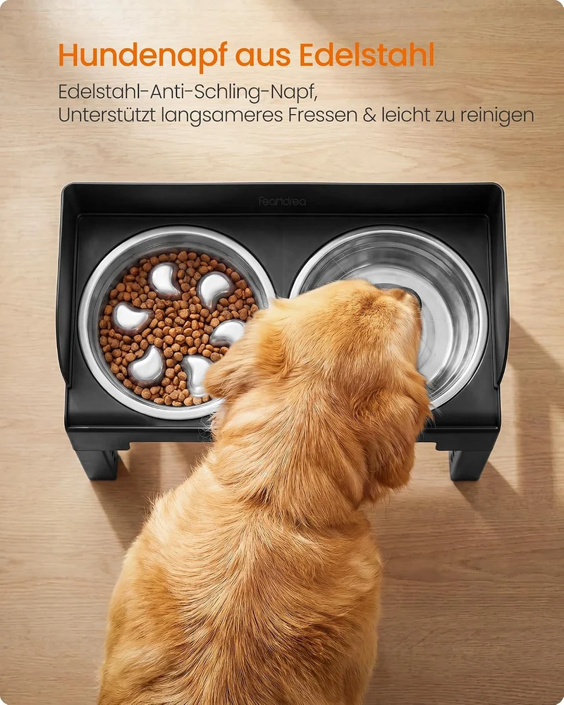 Feandrea Erhöhter Hundenapf, Höhenverstellbare Hunde Futterstation