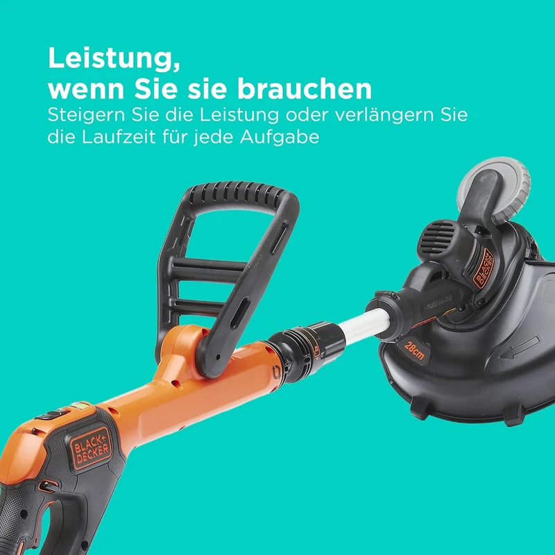 Black+Decker Akku-Rasentrimmer (18V 2,0Ah, 28 cm Schnittbreite, automatische Fadenverlängerung (AFS)