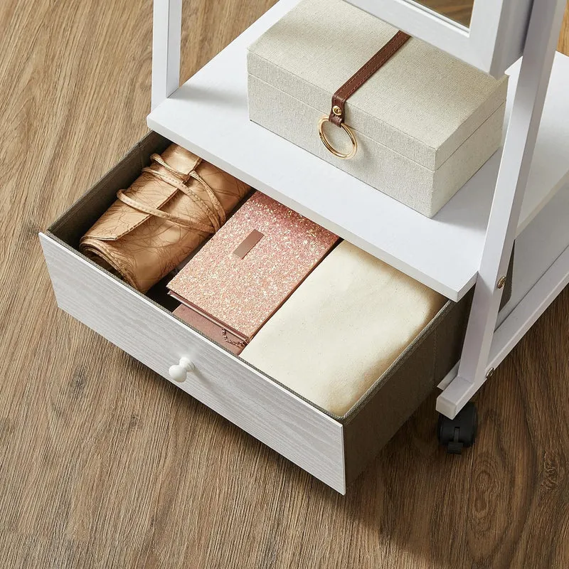 SONGMICS Schmuckschrank, Ganzkörperspiegel, Spiegelschrank, abschliessbarer Schmuckorganizer mit Sch