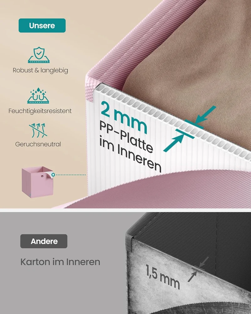 SONGMICS Aufbewahrungsbox, 6er Set, Stoffbox, 30 x 30 x 30 cm 30L x 30B x 30H cm Set 1, 30L x 30B x