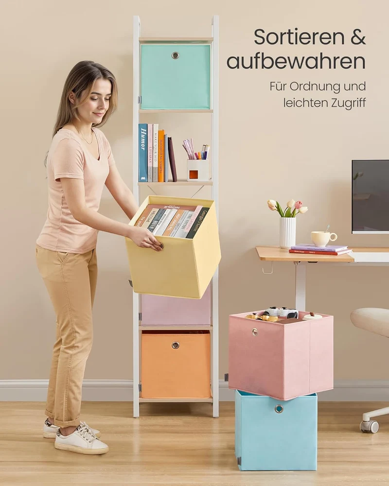 SONGMICS Aufbewahrungsbox, 6er Set, Stoffbox, 30 x 30 x 30 cm 30L x 30B x 30H cm Set 1, 30L x 30B x