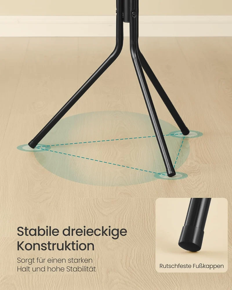SONGMICS Kleiderständer, Garderobenständer, Höhe 175 cm, 16 Haken Tintenschwarz, Tintenschwarz