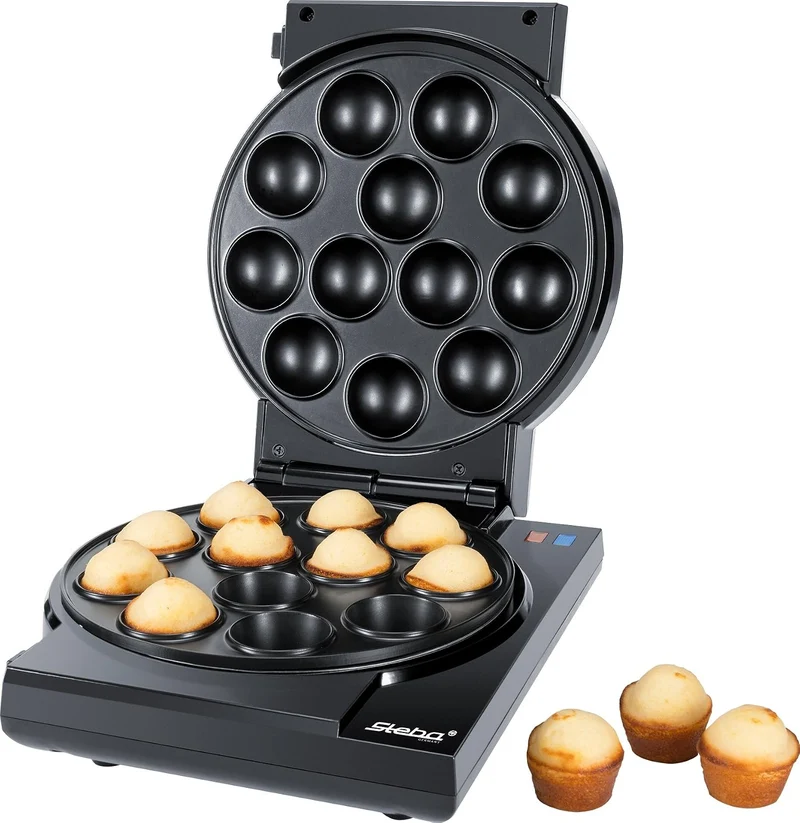 Steba CM 3 Cake-Maker "3 in 1",3 antihaftbeschichtete Platten für Cake-Pops, Muffins und Donuts,Plat