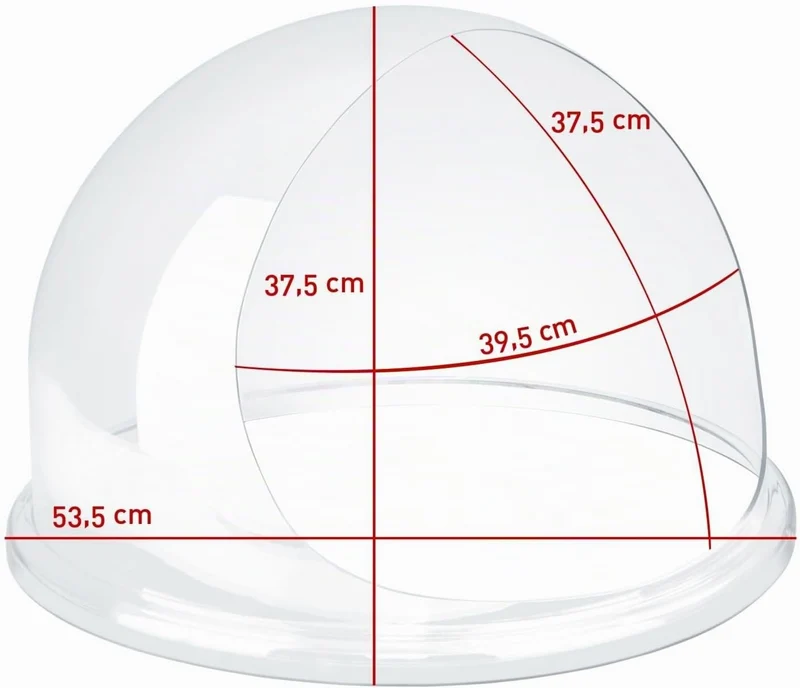 Royal Catering RCZW-COV12E Spuckschutz Abdeckhaube für Zuckerwattemaschine Candy Floss (Ø52 cm, Aryl