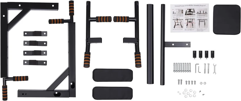 4 in 1 Klimmzugstange Zur Wandmontage, 95 * 77CM Multigriff Klimmzugstange Dip Station Wandmontagen
