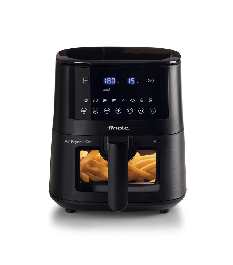 Ariete 4633 4L Heissluftfritteuse, 1400 W, 4L Fassungsvermögen, 9 Programme, Shake- und Grillfunktio