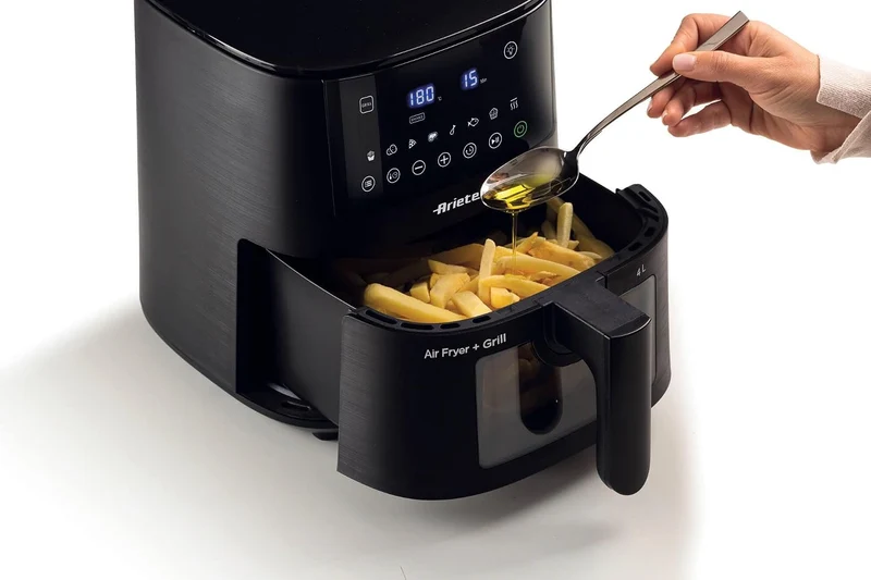 Ariete 4633 4L Heissluftfritteuse, 1400 W, 4L Fassungsvermögen, 9 Programme, Shake- und Grillfunktio