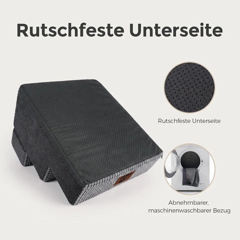 Sytopia Hundetreppe 40 cm hoch 3 Stufen, Hundetreppe für Bett und Sofa für Kleine Hunde, Haustiertre