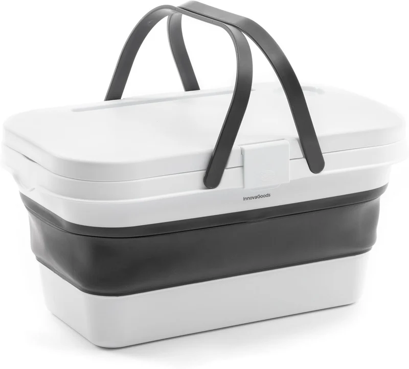 Faltbarer Picknickkorb mit Tisch-Deckel Pickning InnovaGoods, Weiss