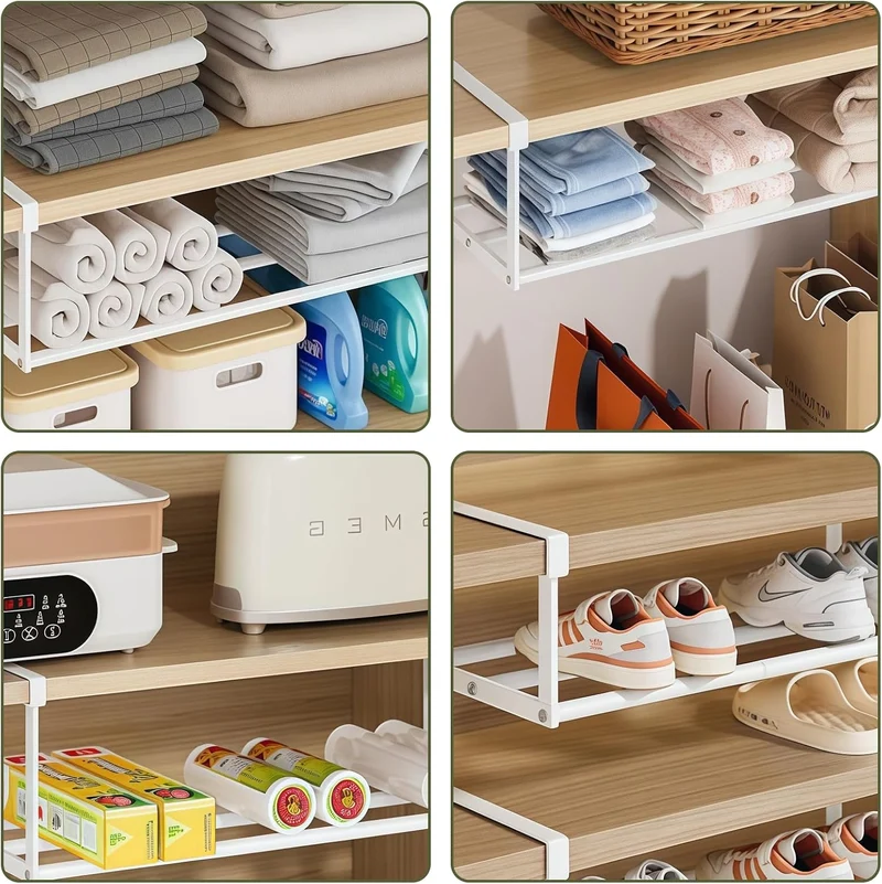 Hängendes Schuhregal Organizer im Schrank: 2 Pcs Unterregal mit Verstellbarer 40-70cm, Unter Regal A