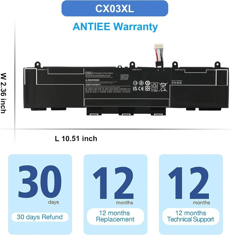 ANTIEE CX03XL Laptop Akku für HP EliteBook x360 830 G7 EliteBook x360 830 G8 Series HSTNN-IB9G HSTNN