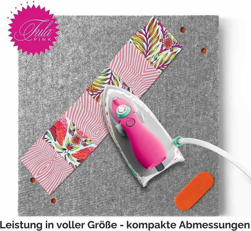 oliso M3Pro Textile Compact Fabric Project Dampfbügeleisen mit Solemate Heissbügeleisenablage, Tula