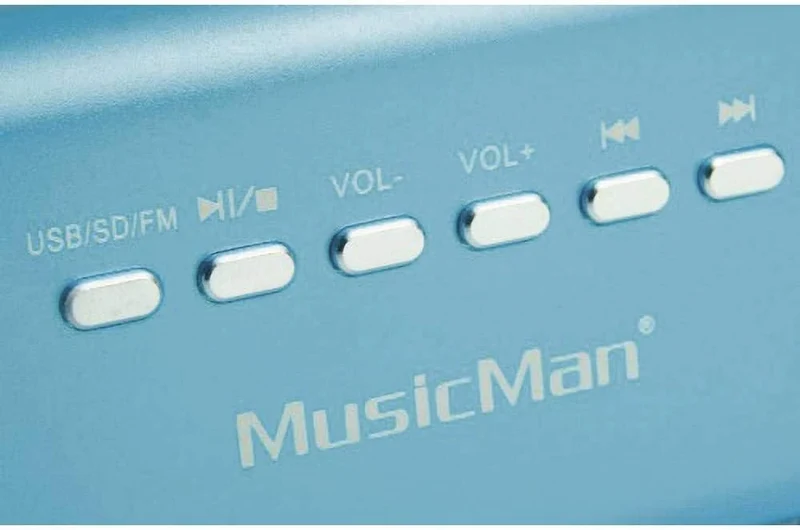 MusicMan MA Lautsprecher (MP3-Player, Soundstation & Radio, USB, Line-In) blau Blau ohne Display Sin