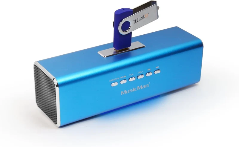 MusicMan MA Lautsprecher (MP3-Player, Soundstation & Radio, USB, Line-In) blau Blau ohne Display Sin