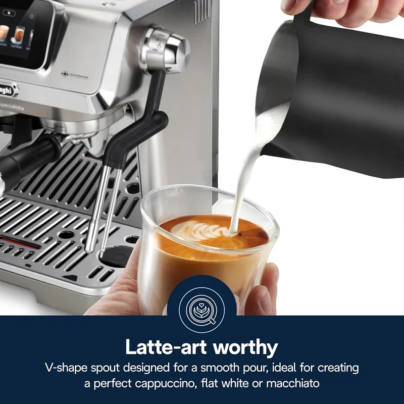 De'Longhi Milchaufschäumkrug, mattschwarzer Edelstahl, 500 ml