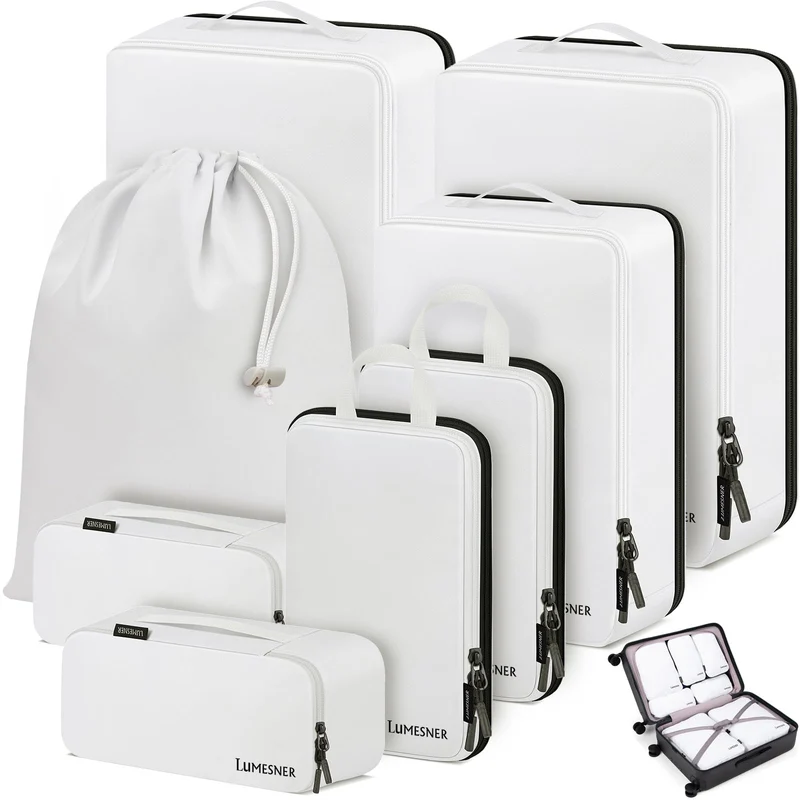 Koffer Organizer Set 8-teilig, Packtaschen für Koffer, Packing Cubes Set für Reise,Packtaschen mit K