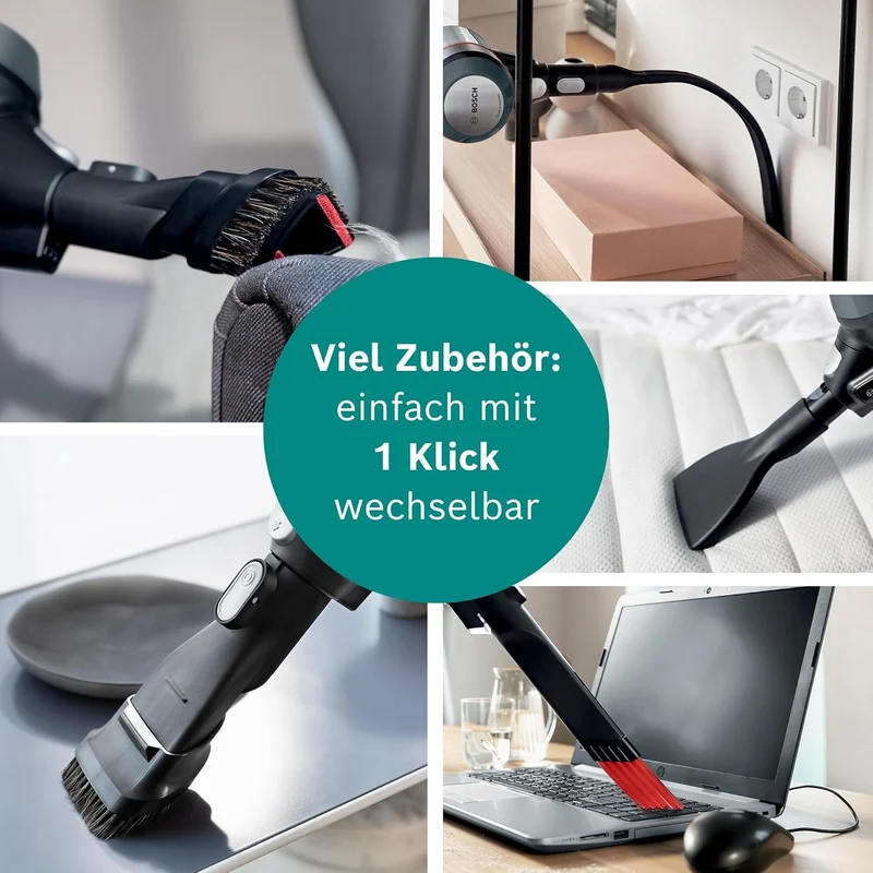 Bosch Akku-Staubsauger Unlimited 7 BCS711A, kabelloser Handstaubsauger, beutellos, Wechselakku, Knic